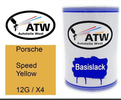 Porsche, Speed Yellow, 12G / X4: 500ml Lackdose, von ATW Autoteile West.